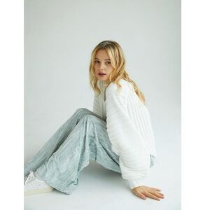 Free People Wide Leg Crushed Velvet Pants